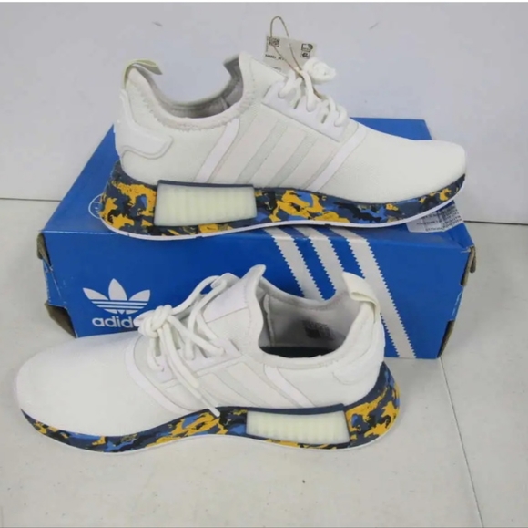 New Adidas Men\'s US 8 NMD R1 Camo White Yellow